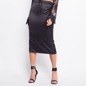 Satin Pencil Skirt